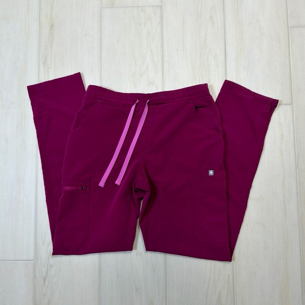 FIGS Dark Magenta Casma Top Yola Skinny Pants Scrub Set Medical Uniform Size XS - Picture 6 of 10